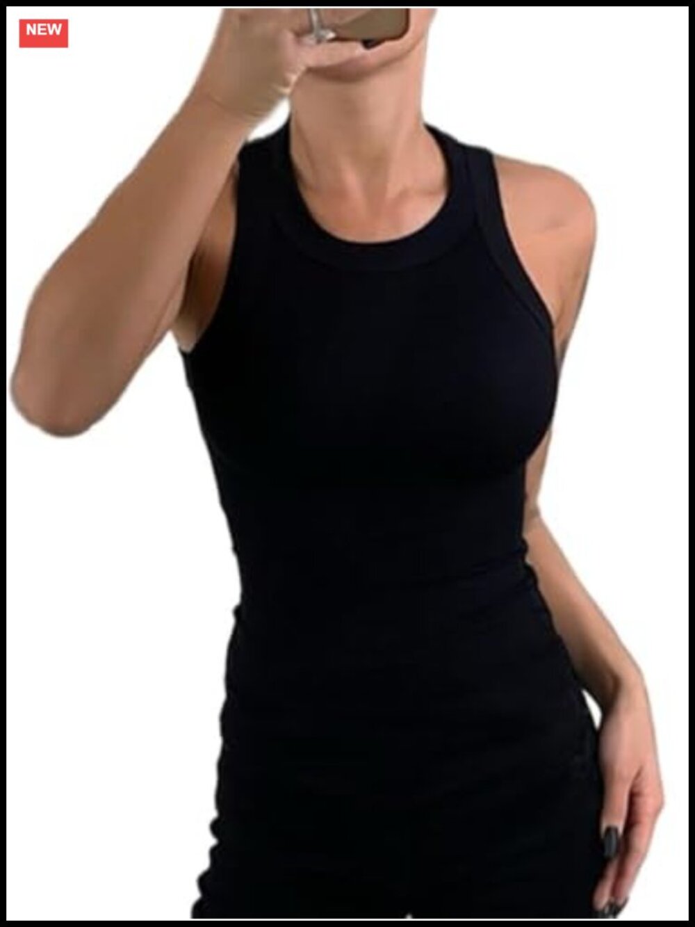 Ribbed Tank Top Cami Racerback Viscose Spandex Sleeveless